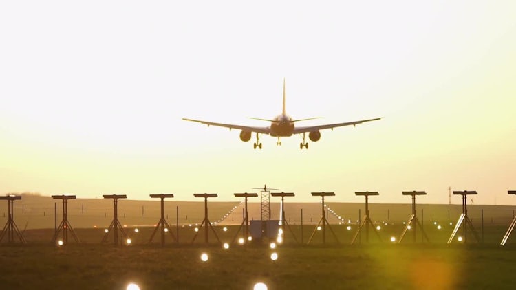 Large Airplane Landing At Airport: Stock Video