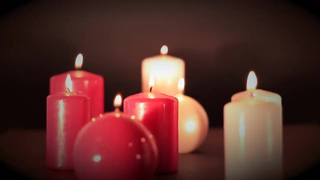 Lighting Colorful Candles: Stock Video
