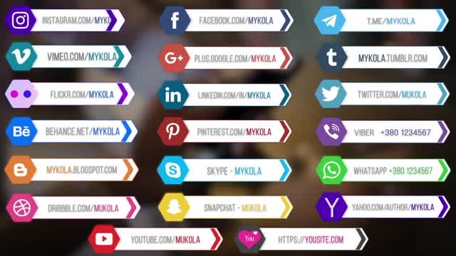 20 Social Media Lower Thirds V.2: After Effects Templates