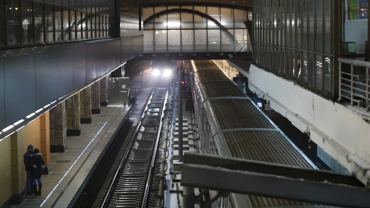 Two Trains At Metro Station: Stock Video