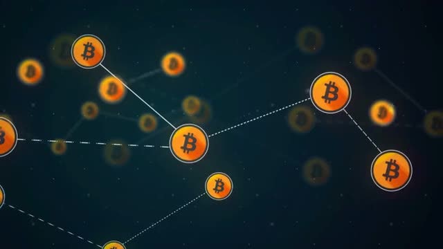 Bitcoin Network Link Connection Loop: Stock Motion Graphics