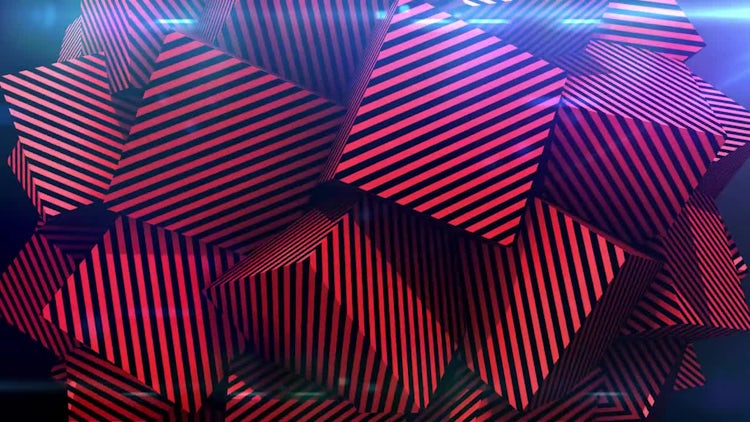 Striped Red Cubes Mash-up: Stock Motion Graphics