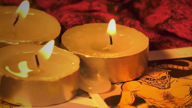 Tarot Cards And Burning Candles - Stock Video | Motion Array