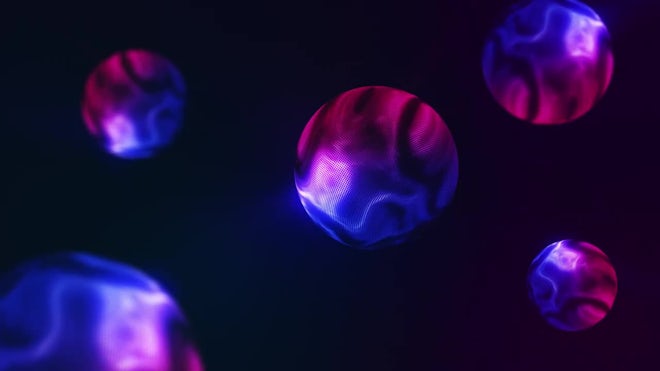 Neon sphere motion graphics with green s, Stock Video