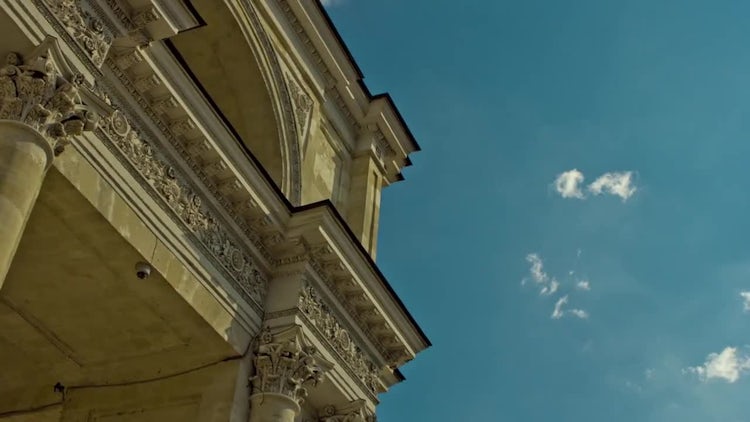 Low-angle Shot Of Classical Building: Stock Video
