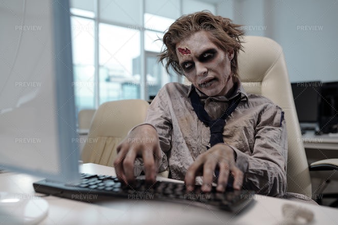 A Zombie Office Worker - Stock Photos | Motion Array