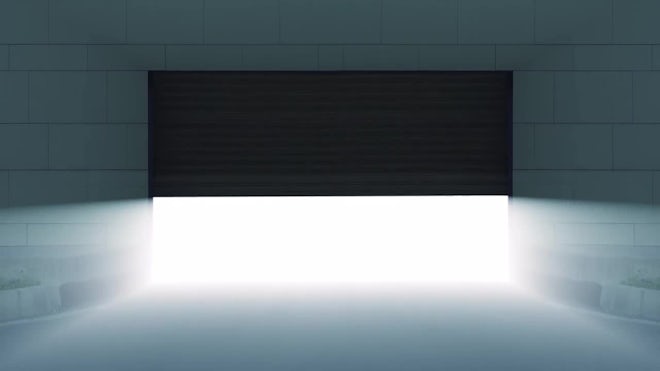 Doors Opening In A Dark Room - Stock Motion Graphics