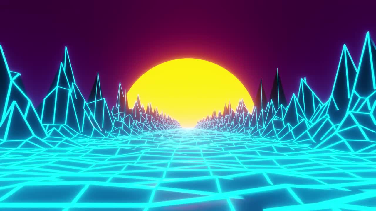 Digital '80s Wireframe Terrain Loop - Stock Video | Motion Array