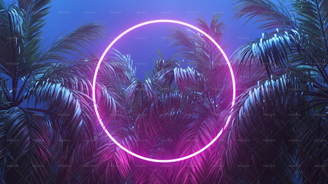 Retrowave Tropical Scene - Stock Photos | Motion Array