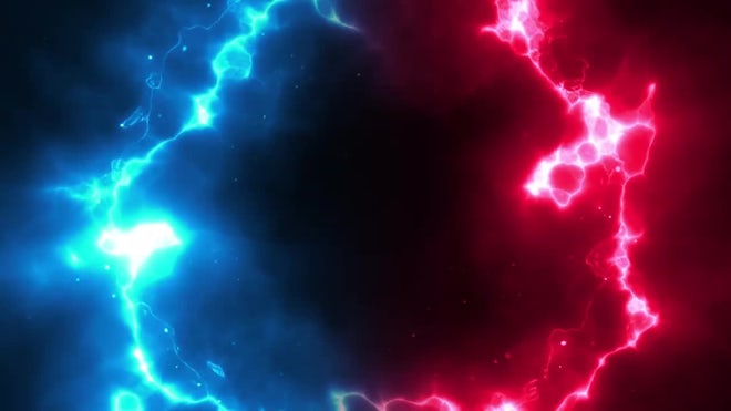 Rounded Neon Red and Blue lines Background Looped Animation