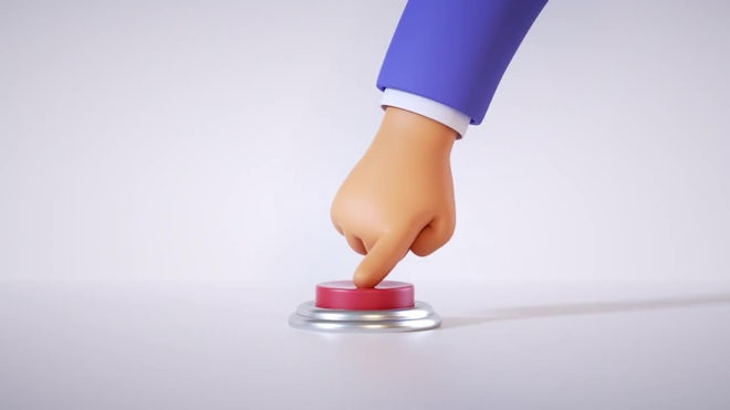 Cartoon Hand Pressing Red Button - Stock Motion Graphics | Motion Array