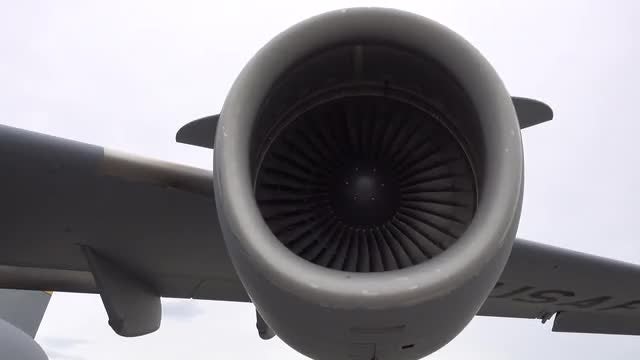 Jet Engine Turbine with Wing: Stock Video