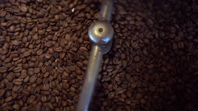 Coffee Roasting Machine Turns Beans: Stock Video