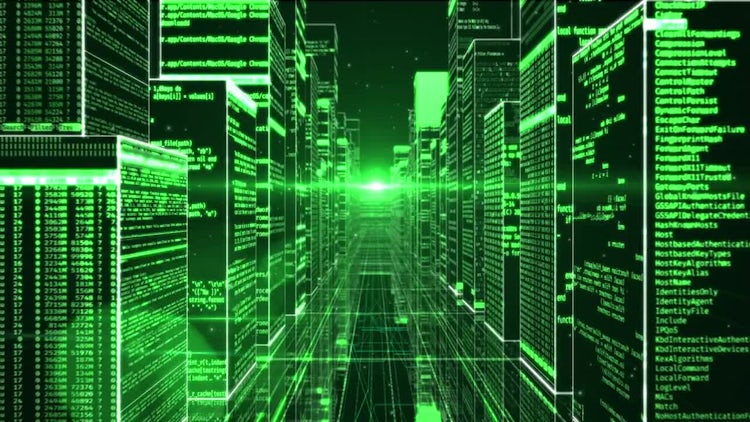 Flight Over Virtual Urban Space: Stock Motion Graphics