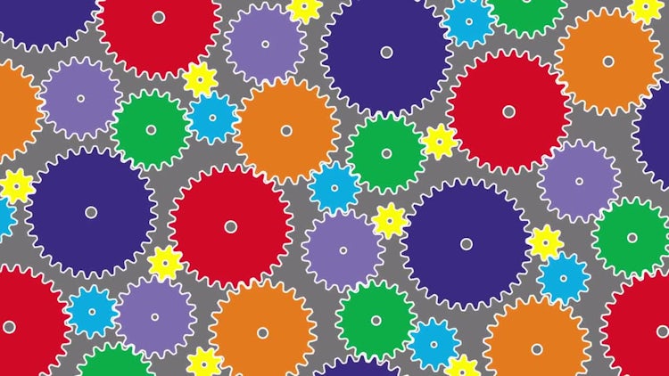 Colorful Gears Rotation: Stock Motion Graphics