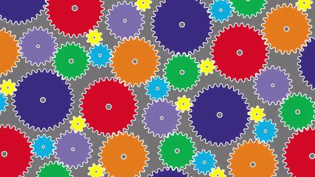Colorful Gears Rotation: Stock Motion Graphics