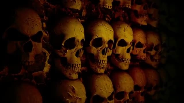 Stone Wall With Skulls: Stock Motion Graphics