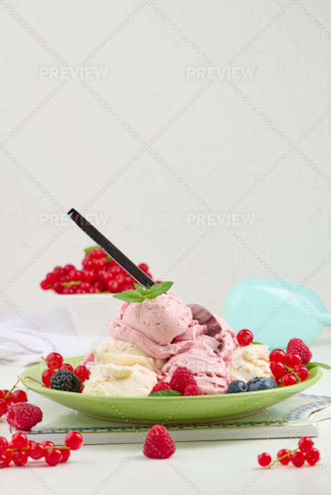 Pink ice cream ball Stock Photo by ©magone 130647898