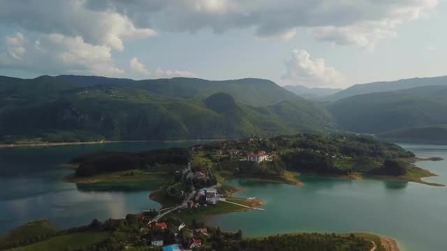 Wide-angle Shot Of Island Village: Stock Video