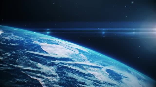 Blue Earth Surface From Space: Stock Motion Graphics