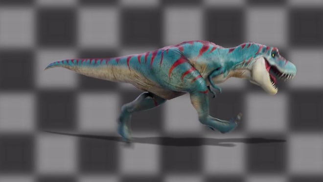 Angry T-Rex dinosaur runs in a looping s, Stock Video