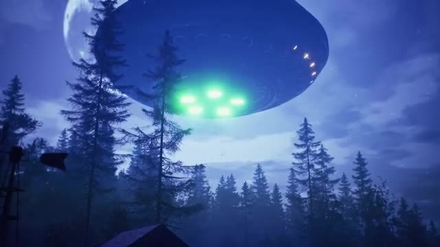 UFO Over Farmhouse: Stock Motion Graphics