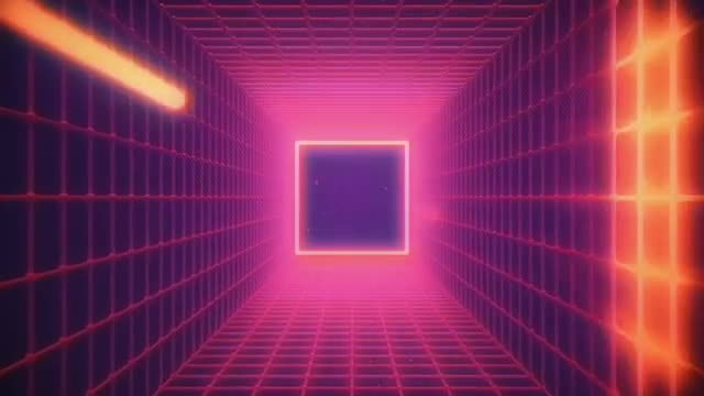 Retro Wave Shiny Grid VJ Loop: Stock Motion Graphics