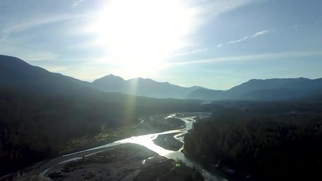 Aerial Shot Of Mountain River: Stock Video