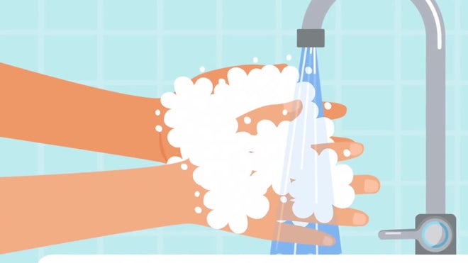 Washing Hands With Soap Cartoon - Stock Motion Graphics | Motion Array