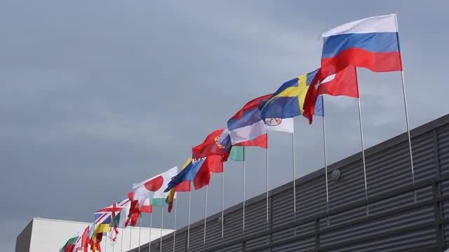 National Flags In A Row: Stock Video