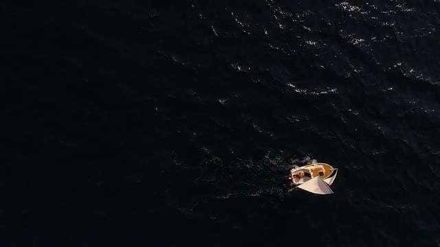 Sailing Boat Top View: Stock Video