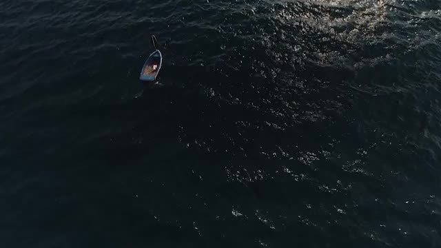 Small Boat Floating In Sea: Stock Video