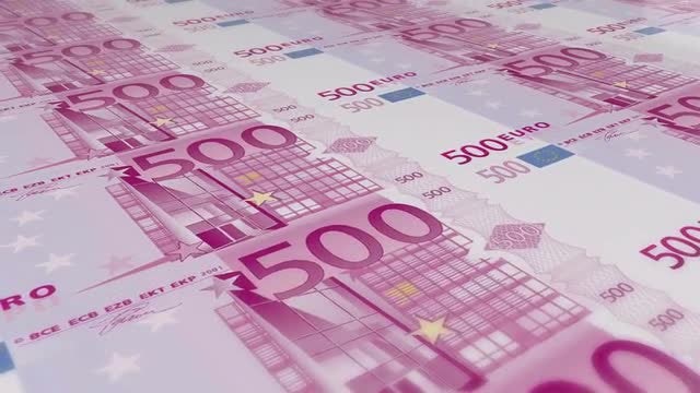500 euro bills loop: Stock Motion Graphics