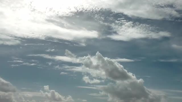 Grey Cumulus Clouds Spreading Slowly: Stock Video