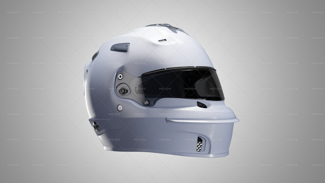 White Motorcycle Helmet - Stock Photos 