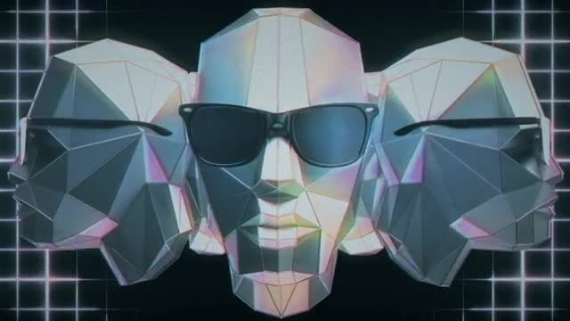Retro Futuristic Heads VJ Loop: Stock Motion Graphics