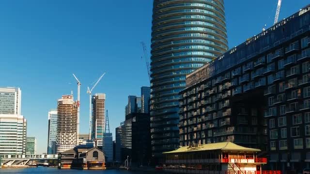 Canary Wharf And Millwall Dock: Stock Video