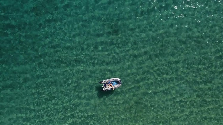 Overhead Shot Of Rubber Boat: Stock Video