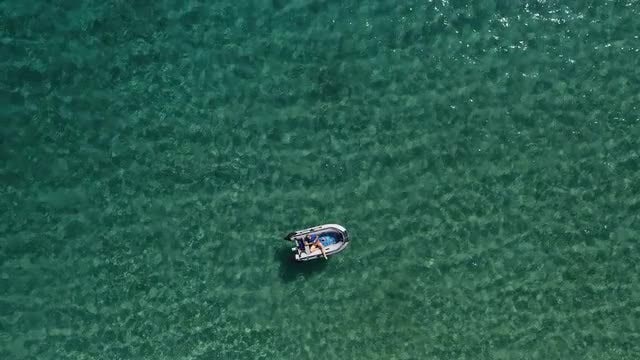 Overhead Shot Of Rubber Boat: Stock Video