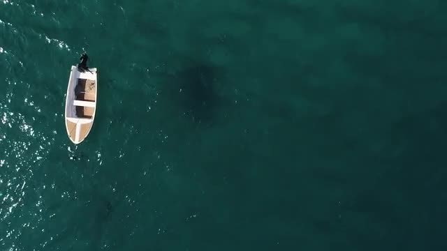 Overhead Shot Of Small Boat: Stock Video