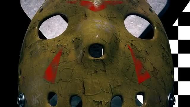 Hockey Mask And Machetes Loop: Stock Motion Graphics