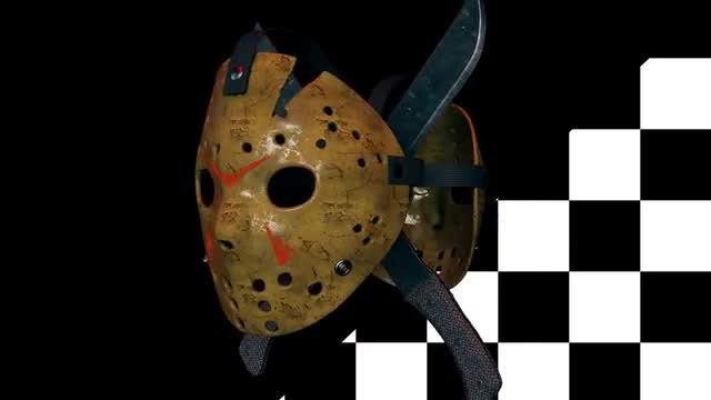 Hockey Mask With Machetes Loop: Stock Motion Graphics