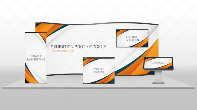 Free Exhibition Booth Mockup (PSD)