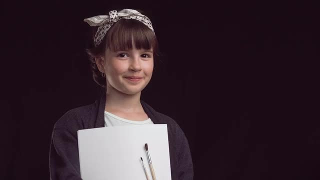 Portrait Of An Artist Girl: Stock Video