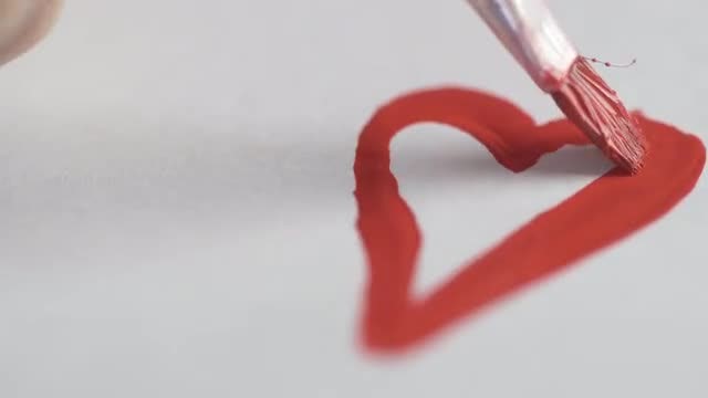 Red Heart Painting: Stock Video