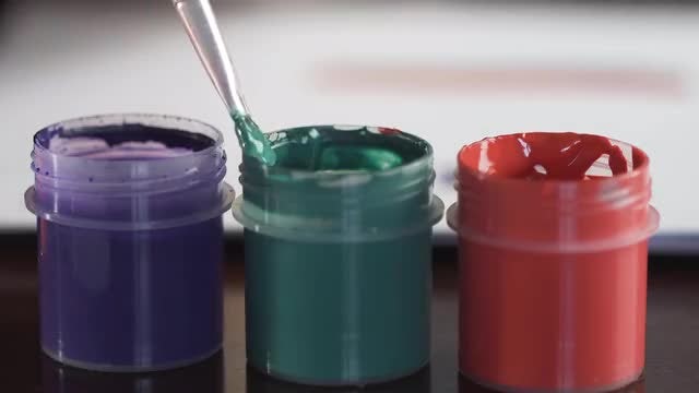 Gouache Ink Jars: Stock Video