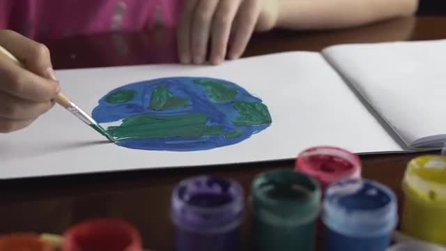 Planet Earth Painting: Stock Video