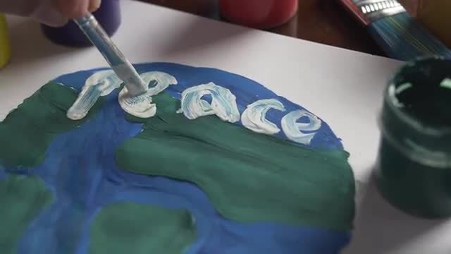 Close-up Shot Of Artist Painting: Stock Video
