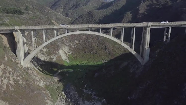 Car Driving Over Bridge: Stock Video