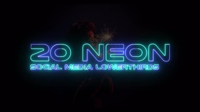 20 Neon Social Media Lower Third: After Effects Templates